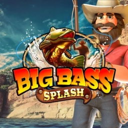 big bass splash slot fisherman in white hat catching fish