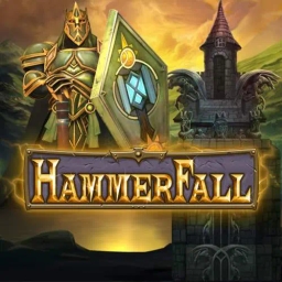 hammerfall slot knight standing in front of a castle